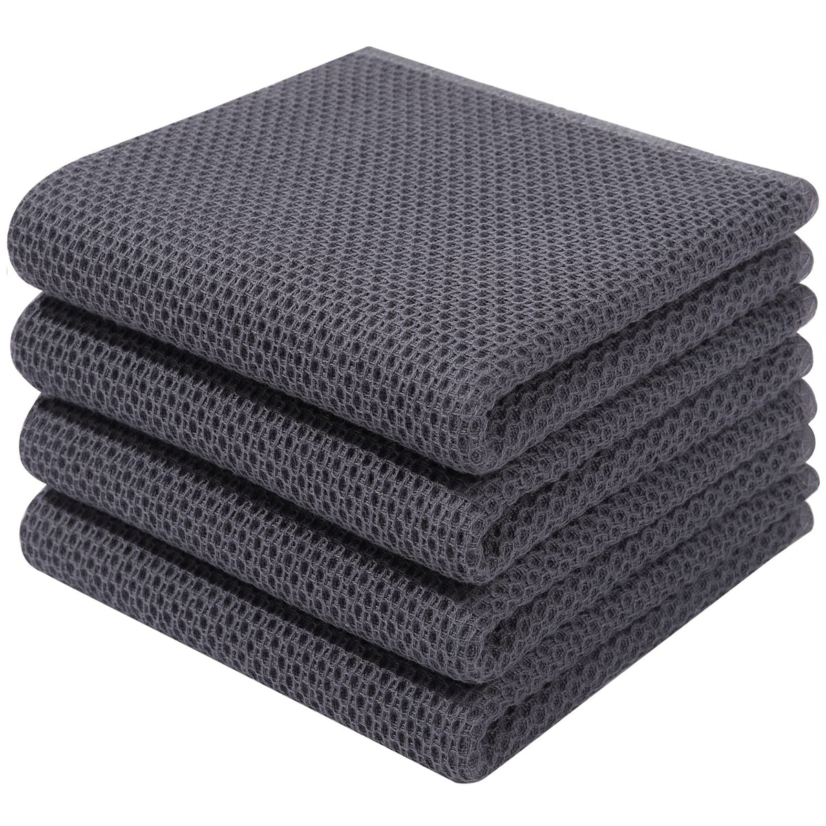 Homaxy waffle dish towels with soft-absorbent finish for gentle drying.