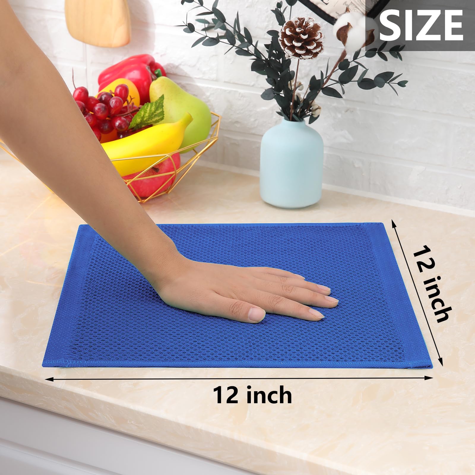 Homaxy waffle dishcloths excel at drying glassware and countertops.