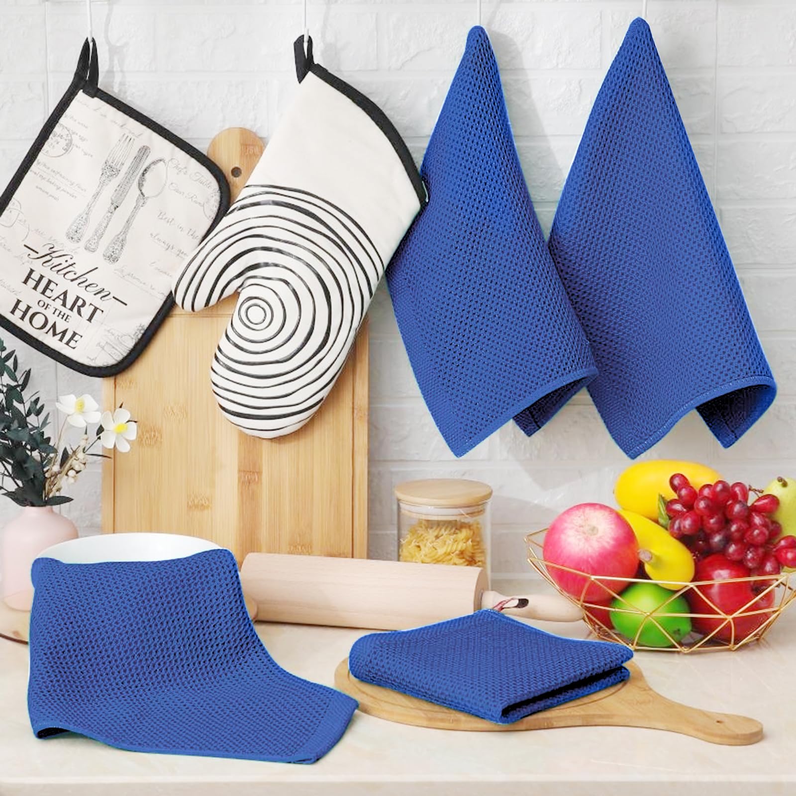 Homaxy waffle dishcloths absorb spills efficiently without lint.