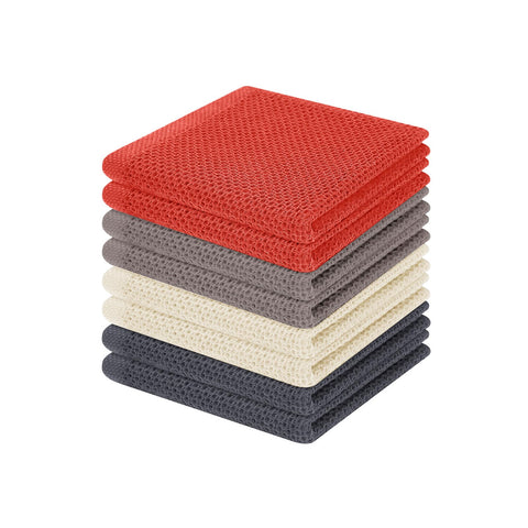 Homaxy waffle dishcloths multicolor 8-pack showing soft texture and absorbency for daily kitchen use