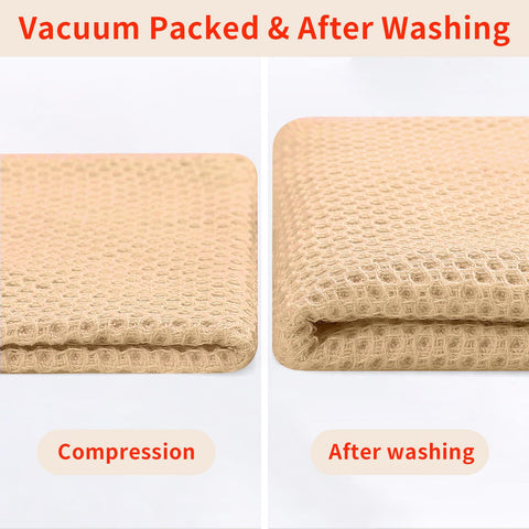 Homaxy apricot waffle weave dishcloths ideal for drying pans and countertops.