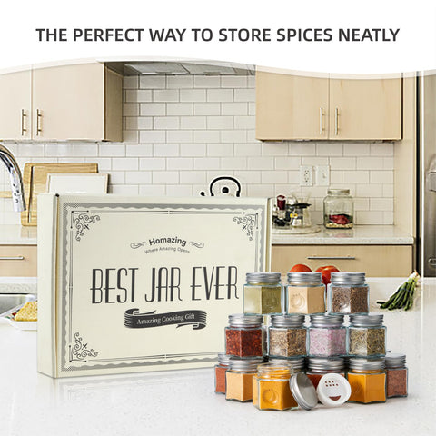 Homazing organized spice collection enhances kitchen aesthetics.