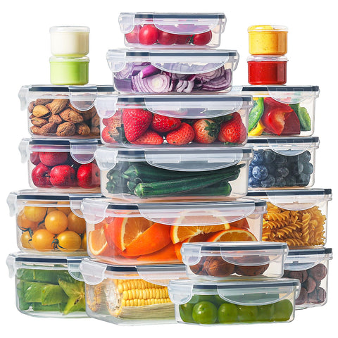 HOMBERKING 40-piece set with lids and containers for organized storage.
