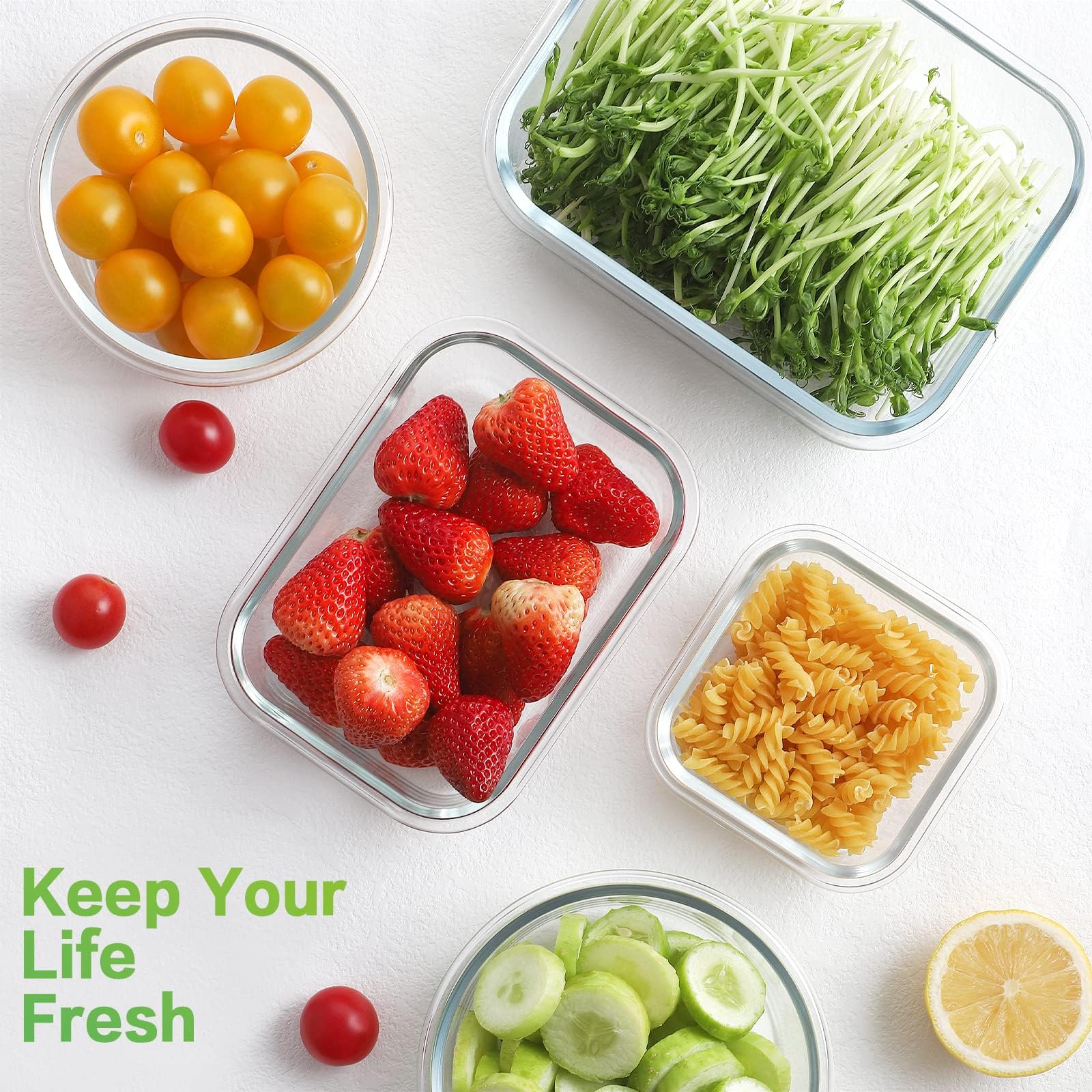 HOMBERKING 950ml round container suitable for leftovers and meal prep.