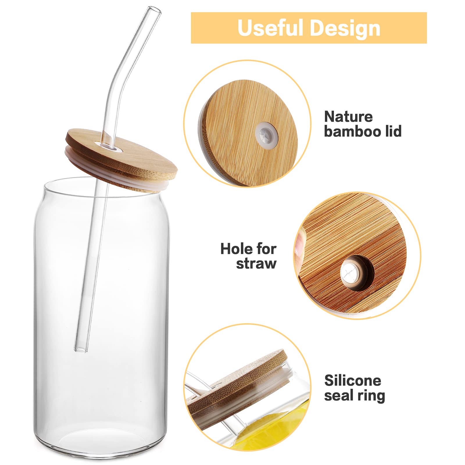 HOMBERKING glass straws included for eco-friendly sipping