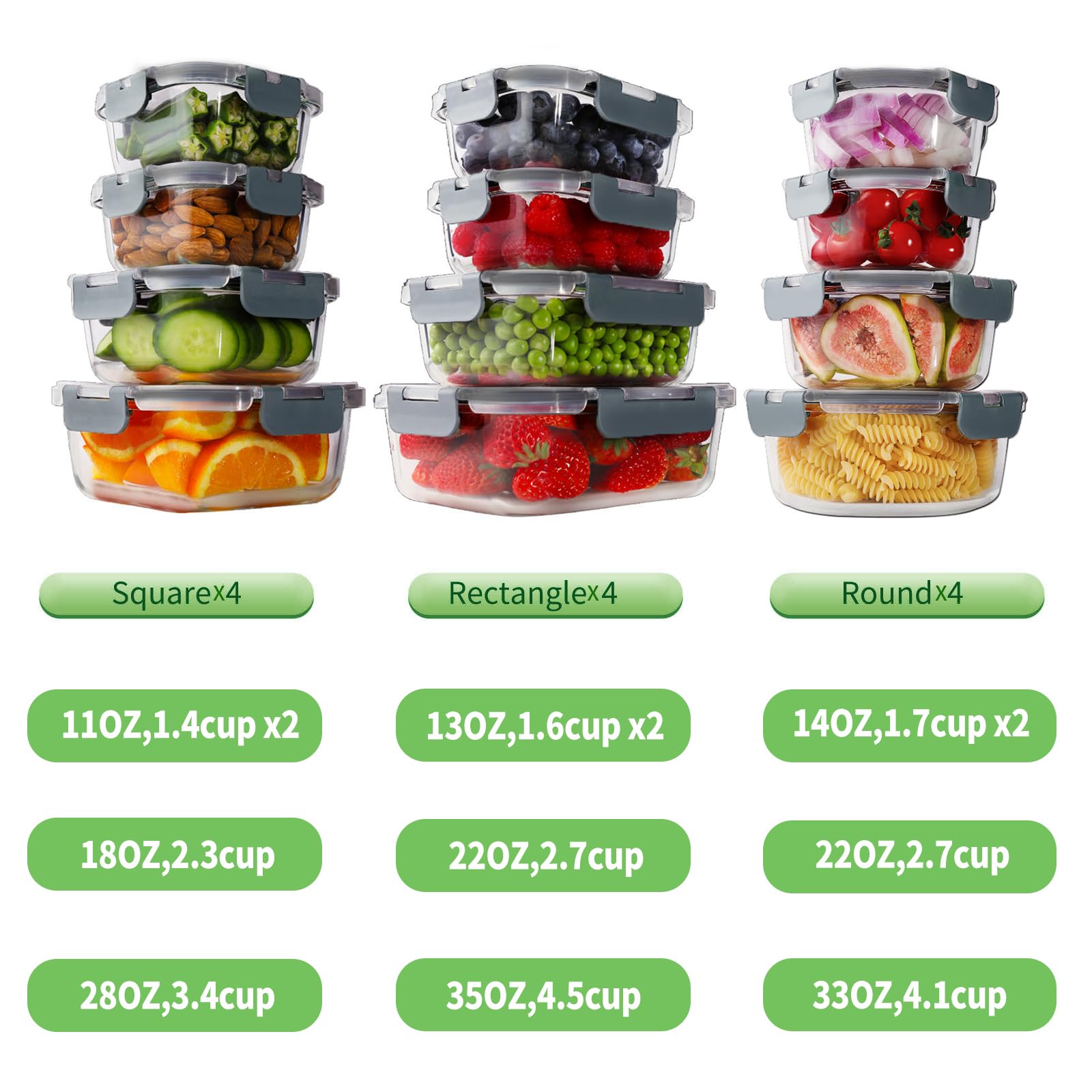 HOMBERKING rectangular 630ml glass container with lid ideal for leftovers