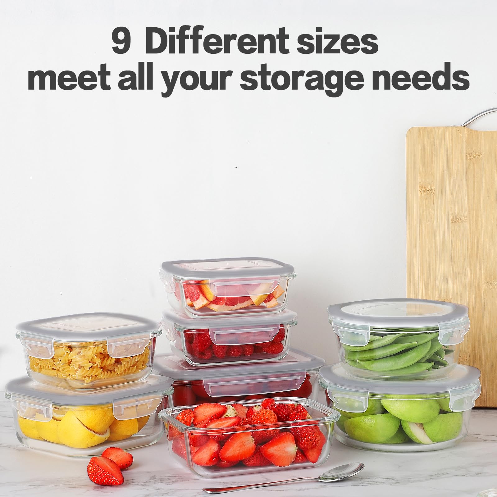 HOMBERKING 390ml round glass container compact for on-the-go snacks