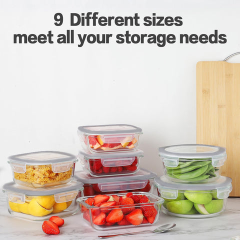 HOMBERKING 390ml round glass container compact for on-the-go snacks