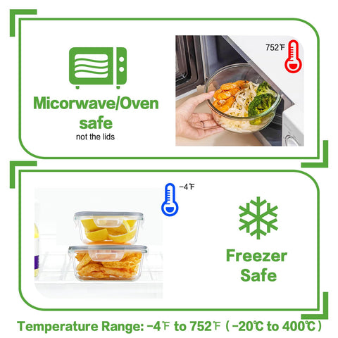 HOMBERKING 310ml square glass container ideal for lunch portions