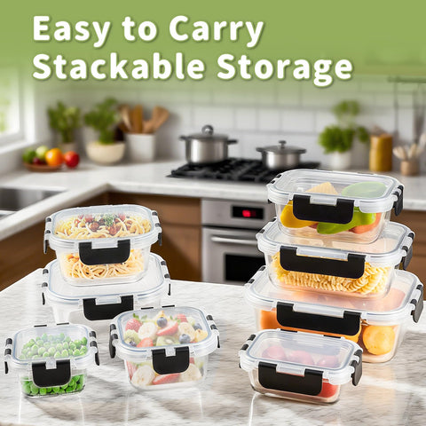 HOMBERKING square 800ml container with lid for bulk portions and fridge storage