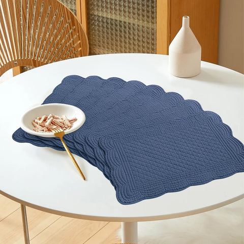 HOMBYS sapphire blue placemats adding color to a dining scene