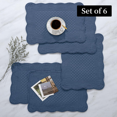 HOMBYS sapphire blue placemats used on a dining table setup