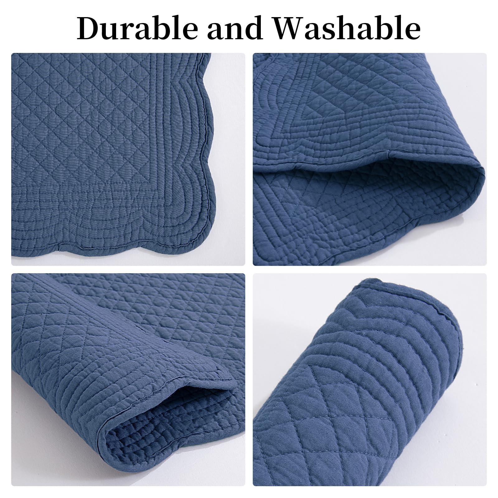 HOMBYS machine washable sapphire blue placemats for easy care