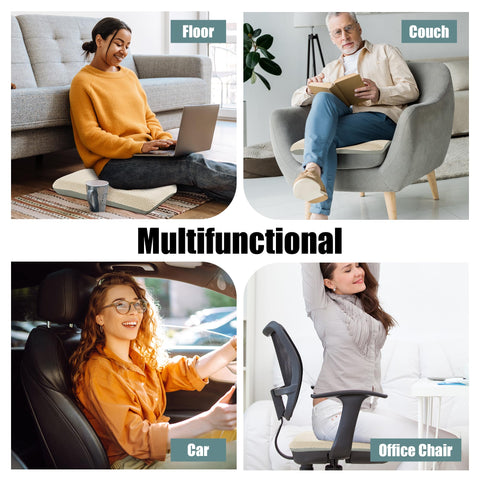 HOMBYS Tufted Furry Recliner Cushion on an office chair highlighting ergonomic balance