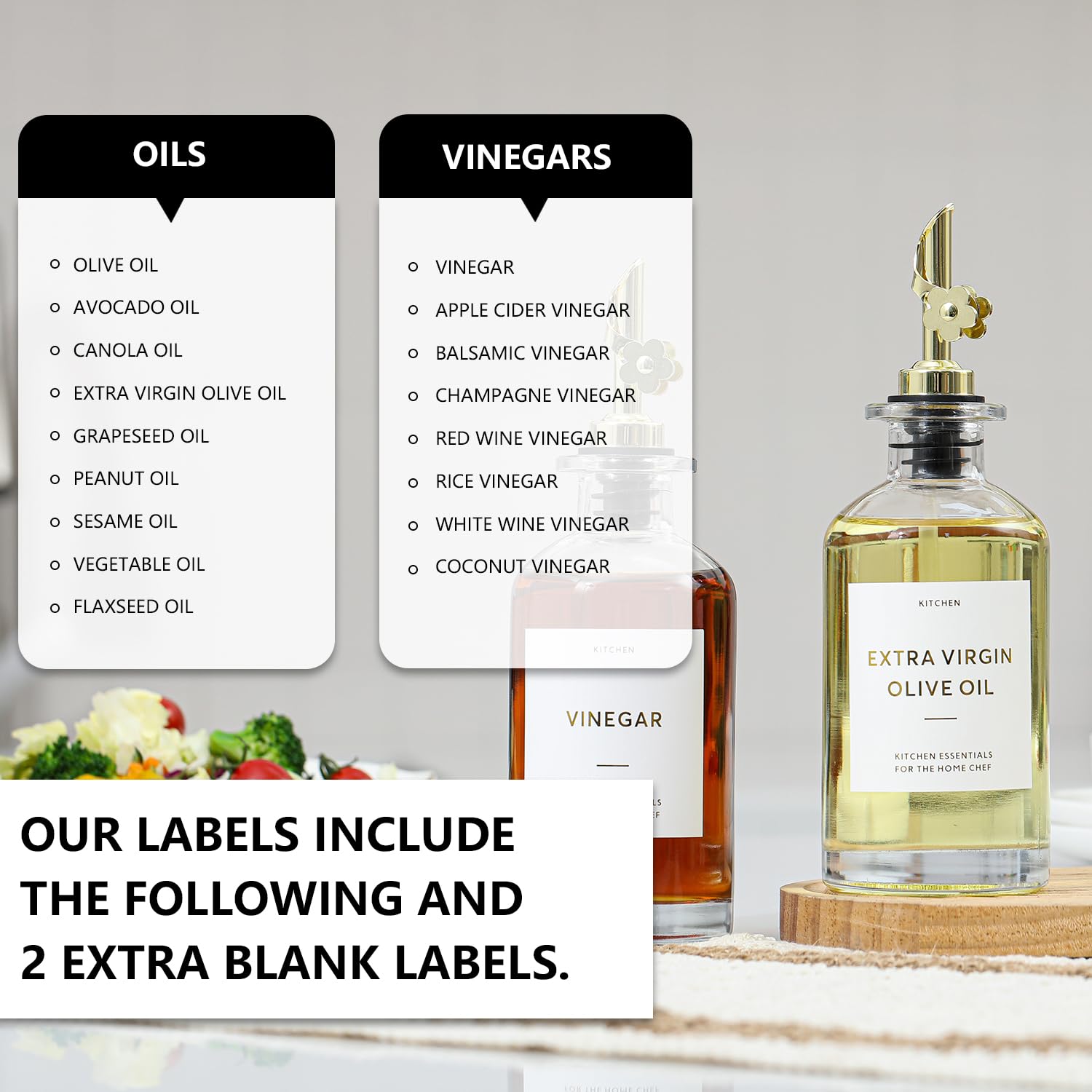 HOMCDALY clear glass bottles showcase oil color and freshness