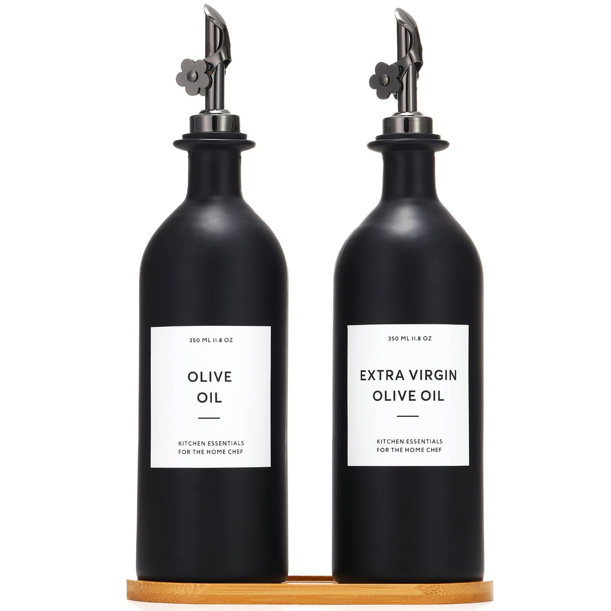 HOMCDALY olive oil dispenser bottles with spouts for precise, mess-free pouring.