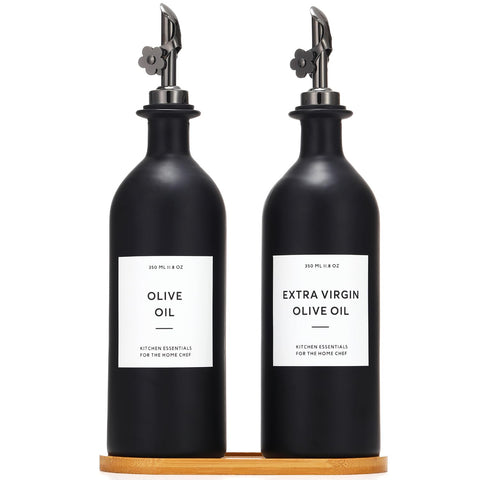 HOMCDALY olive oil dispenser bottles with spouts for precise, mess-free pouring.