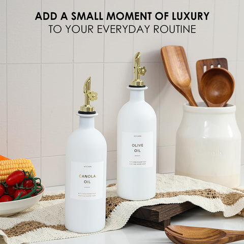 HOMCDALY opaque glass keeps olive oil protected from light