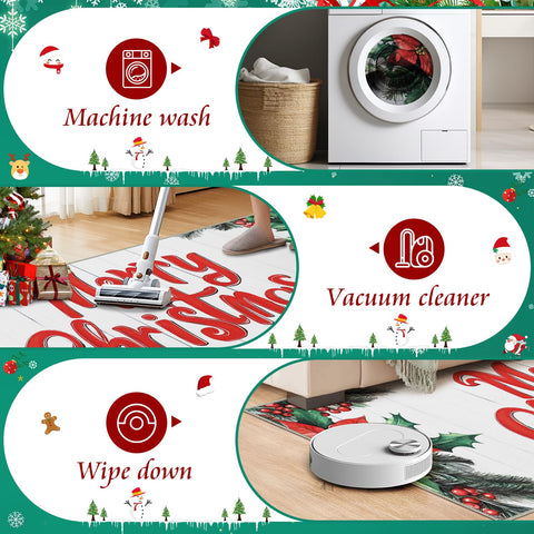 Homcomoda 20x59 inch mat anchors entryways with festive warmth.