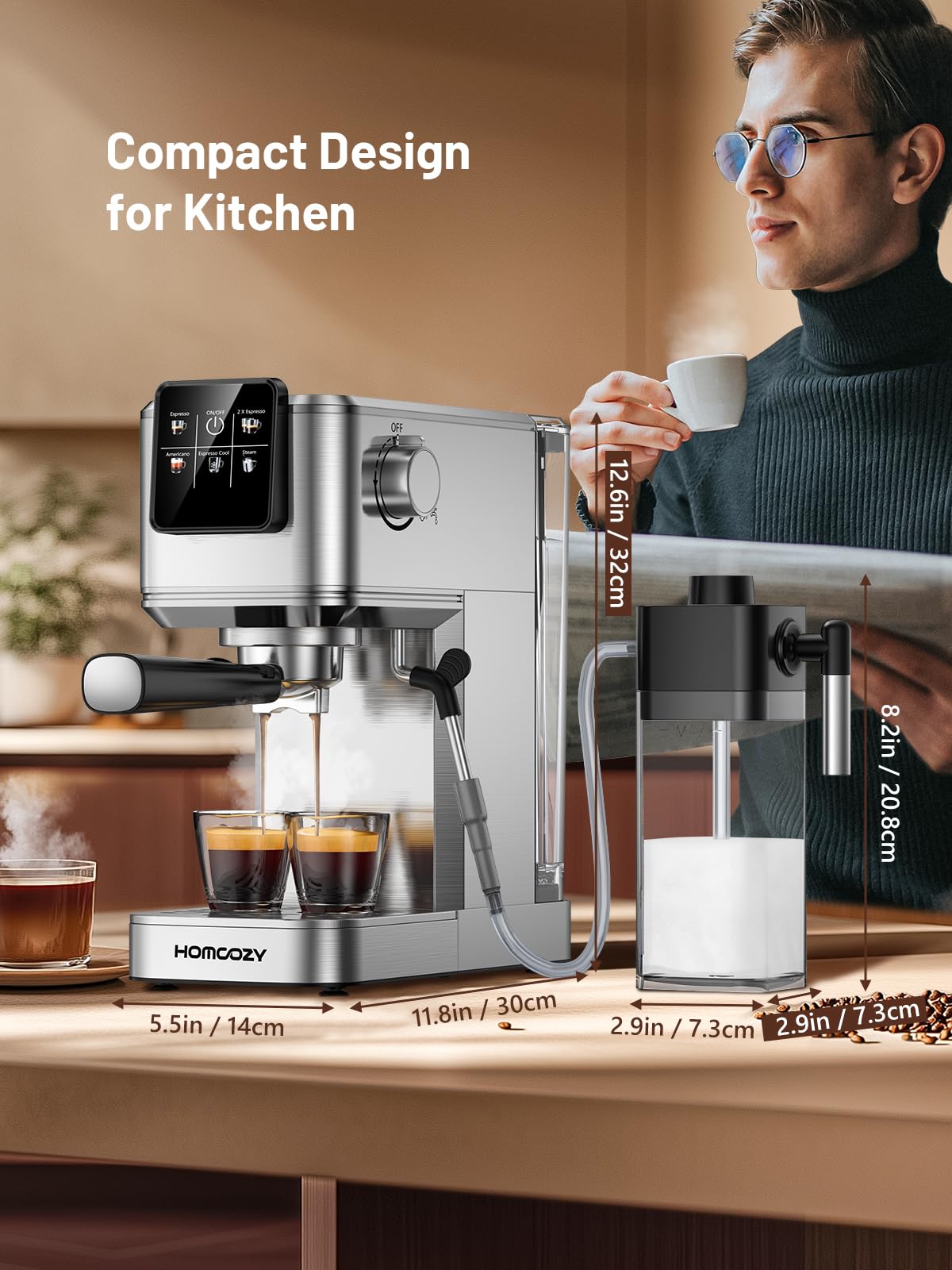 HomCozy compact kitchen appliance ready for home and office use.