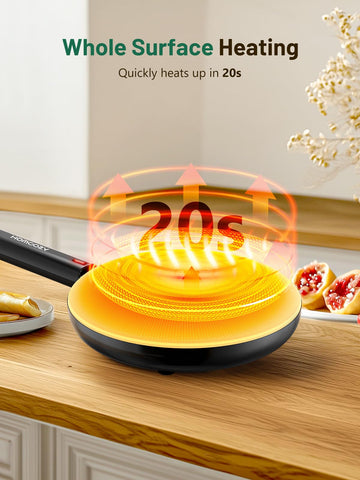 HomCozy crepe maker temperature control for consistent cooking results.