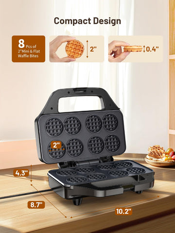 HomCozy waffle maker heats quickly for evenly cooked, golden waffles.