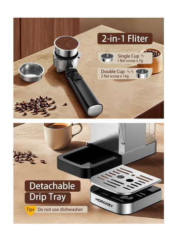 HomCozy removable drip tray for easy cleaning and maintenance.