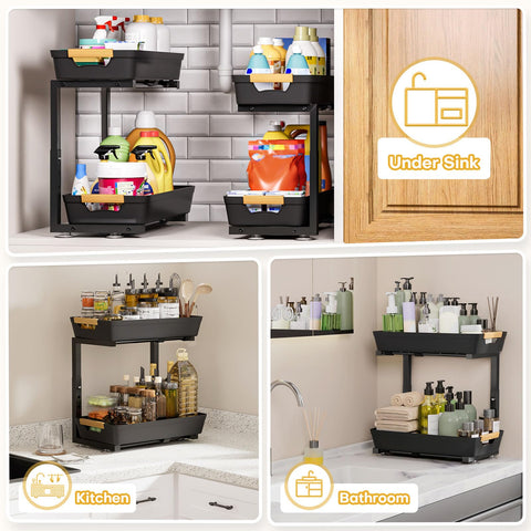 Homde 2-pack doubles your under-sink organization power