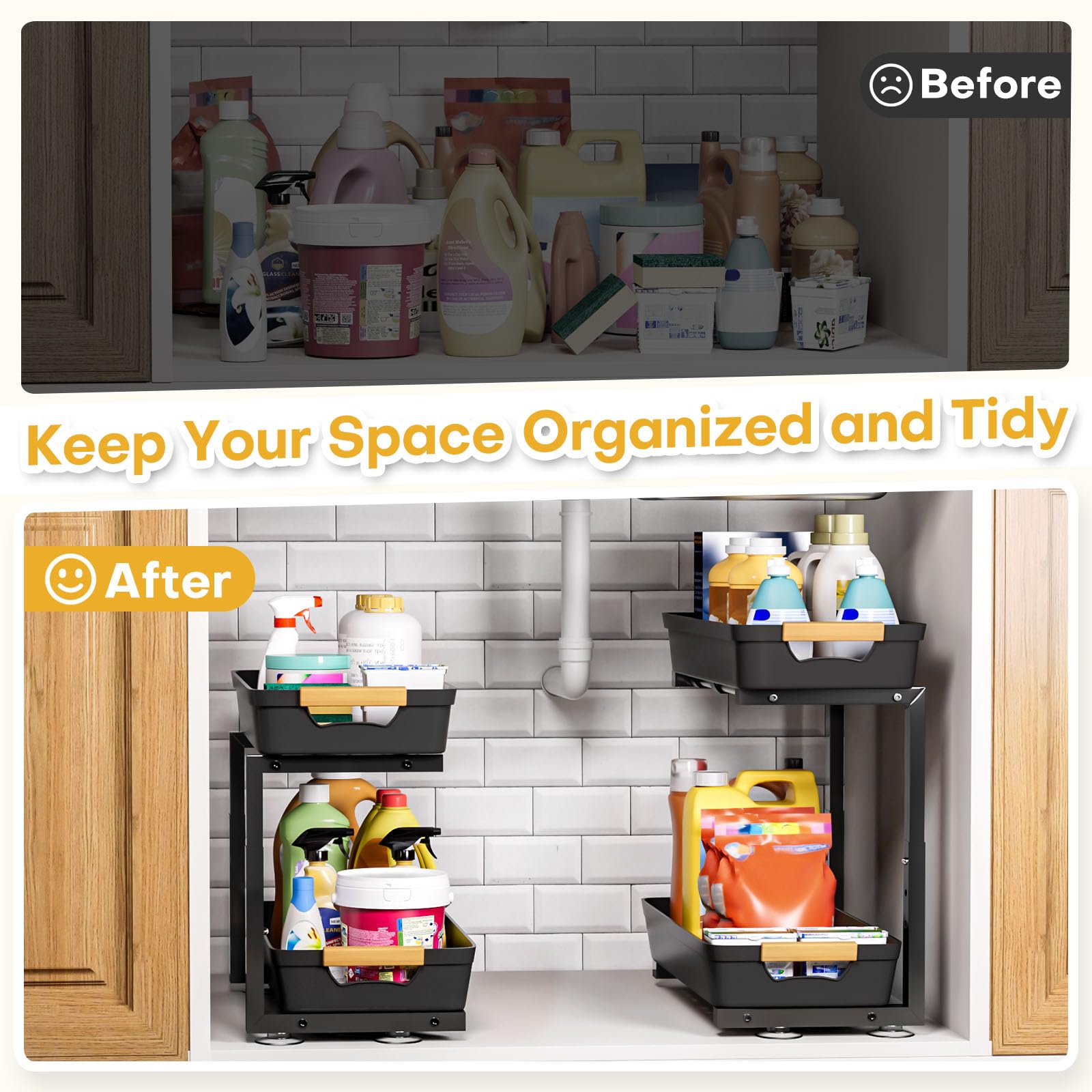 Homde 2-tier system ideal for cleaning products and spices