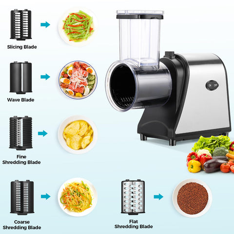 Homdox slicer wide inlet enables batch prep of vegetables and cheese.