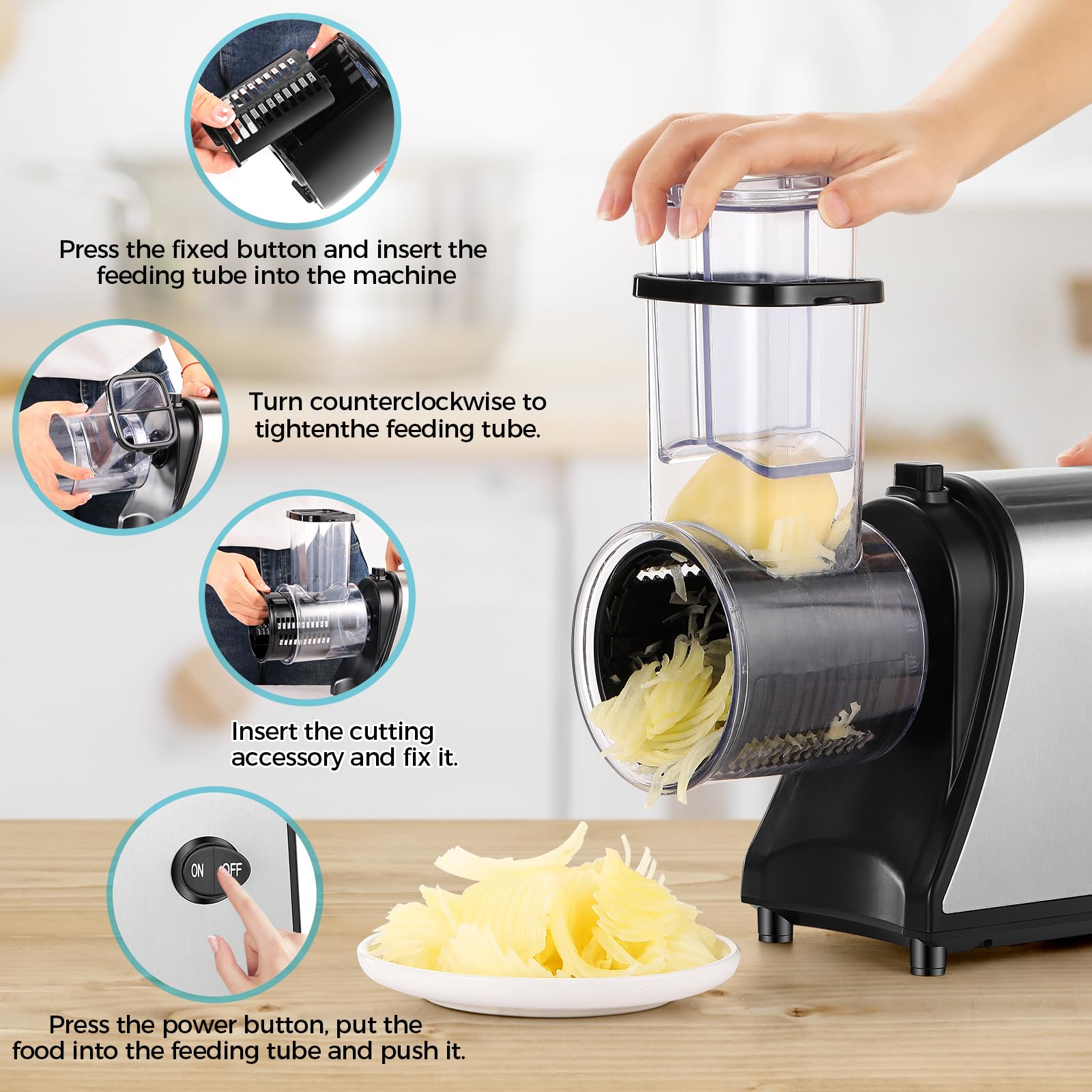 Homdox removable blades and parts simplify thorough cleaning.