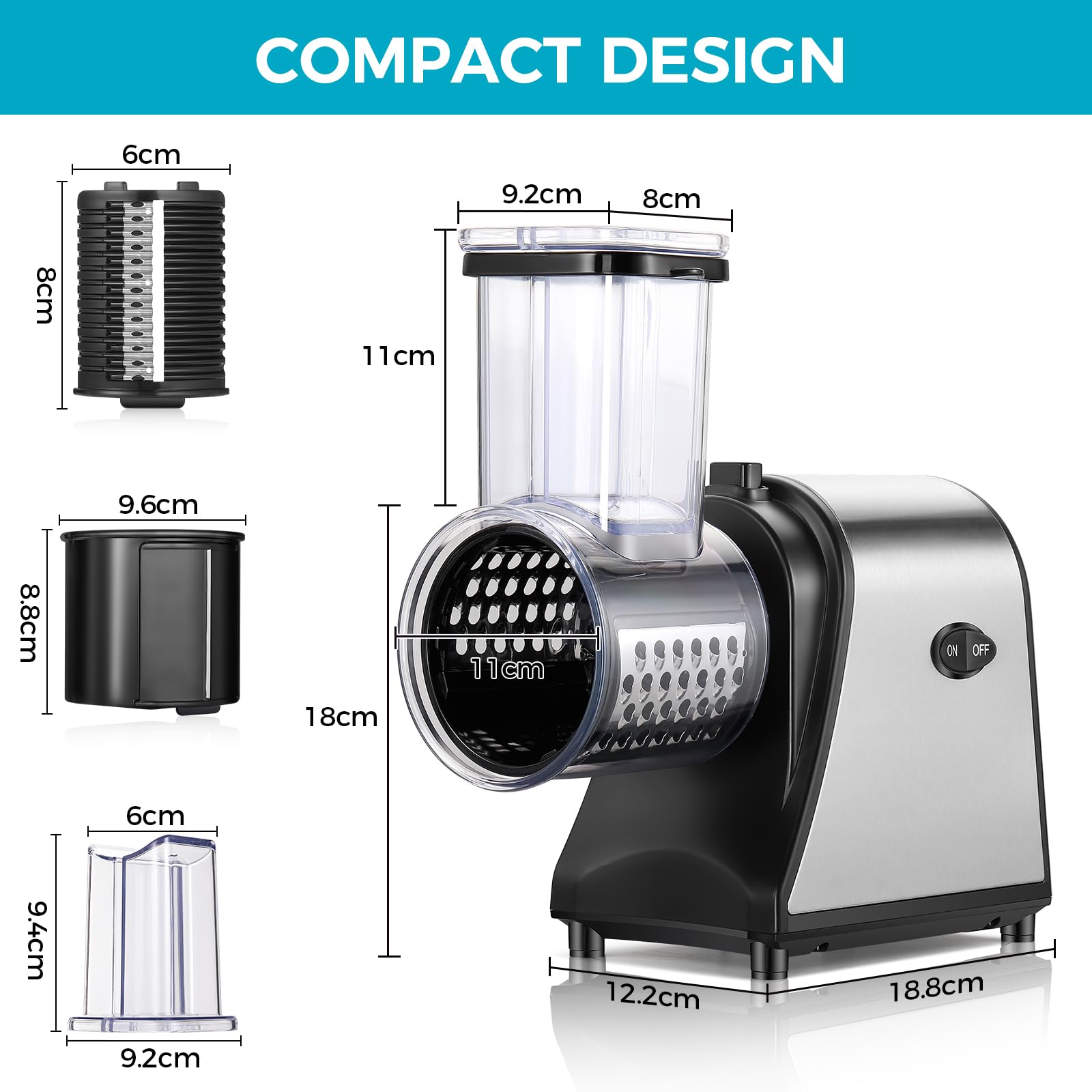 Homdox stainless steel shell provides durable, easy wipe-down.