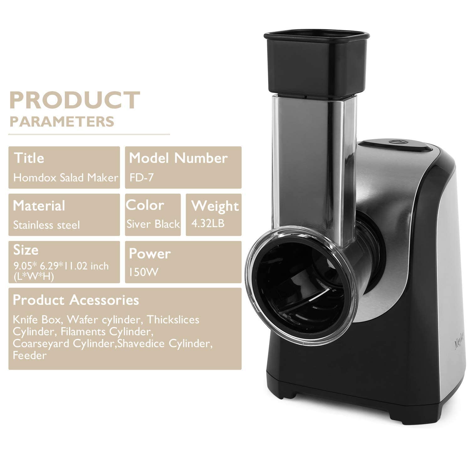 Homdox salad-maker use is ideal for versatile home kitchen tasks.