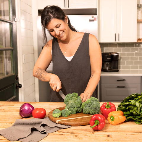 Home Beets Acacia board styled for cheese and charcuterie presentations