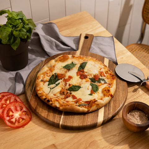 Home Beets Acacia kitchen board on dining table during meals