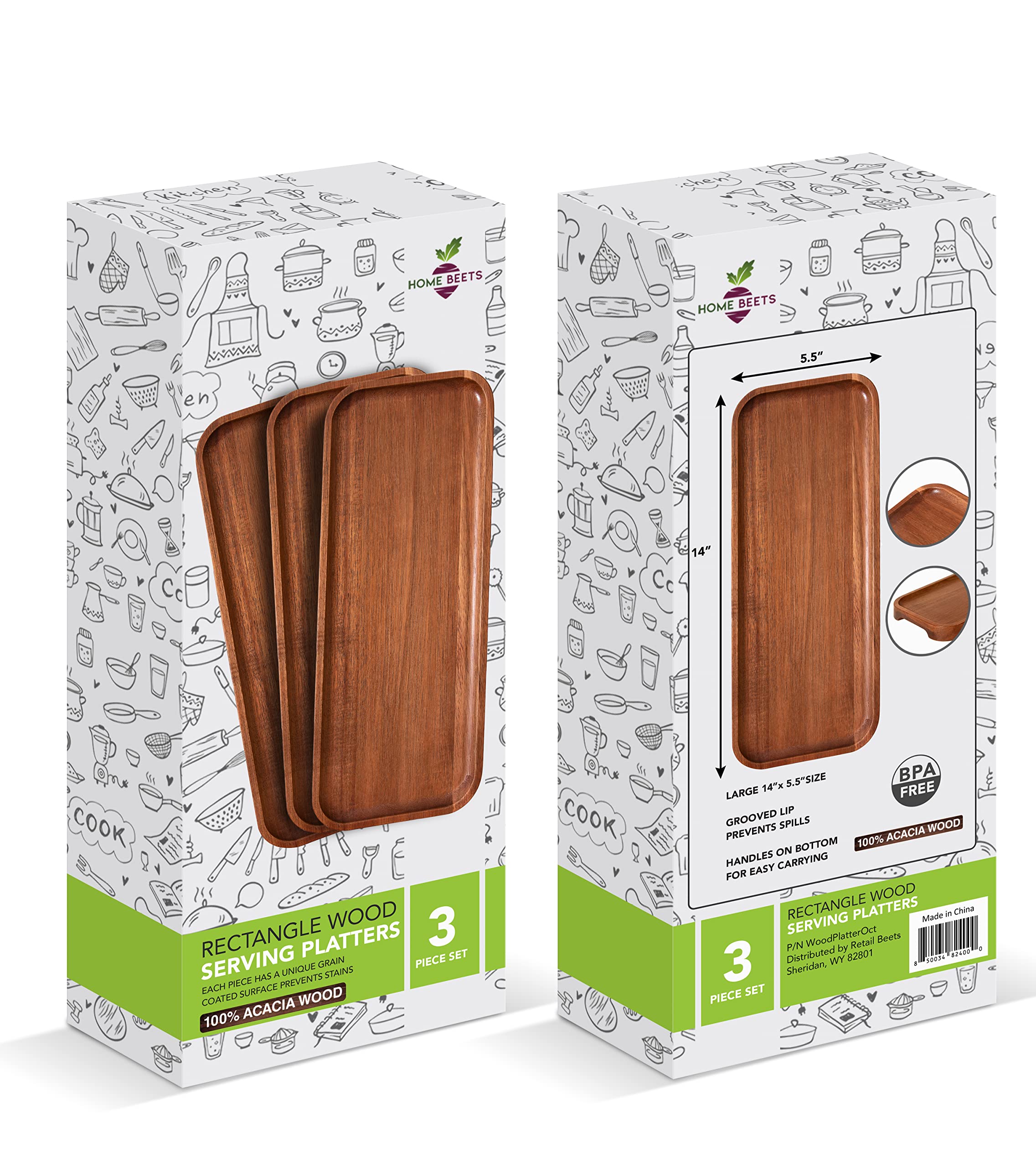 Home Beets entertaining wood tray bundle supports family gatherings and appetizers