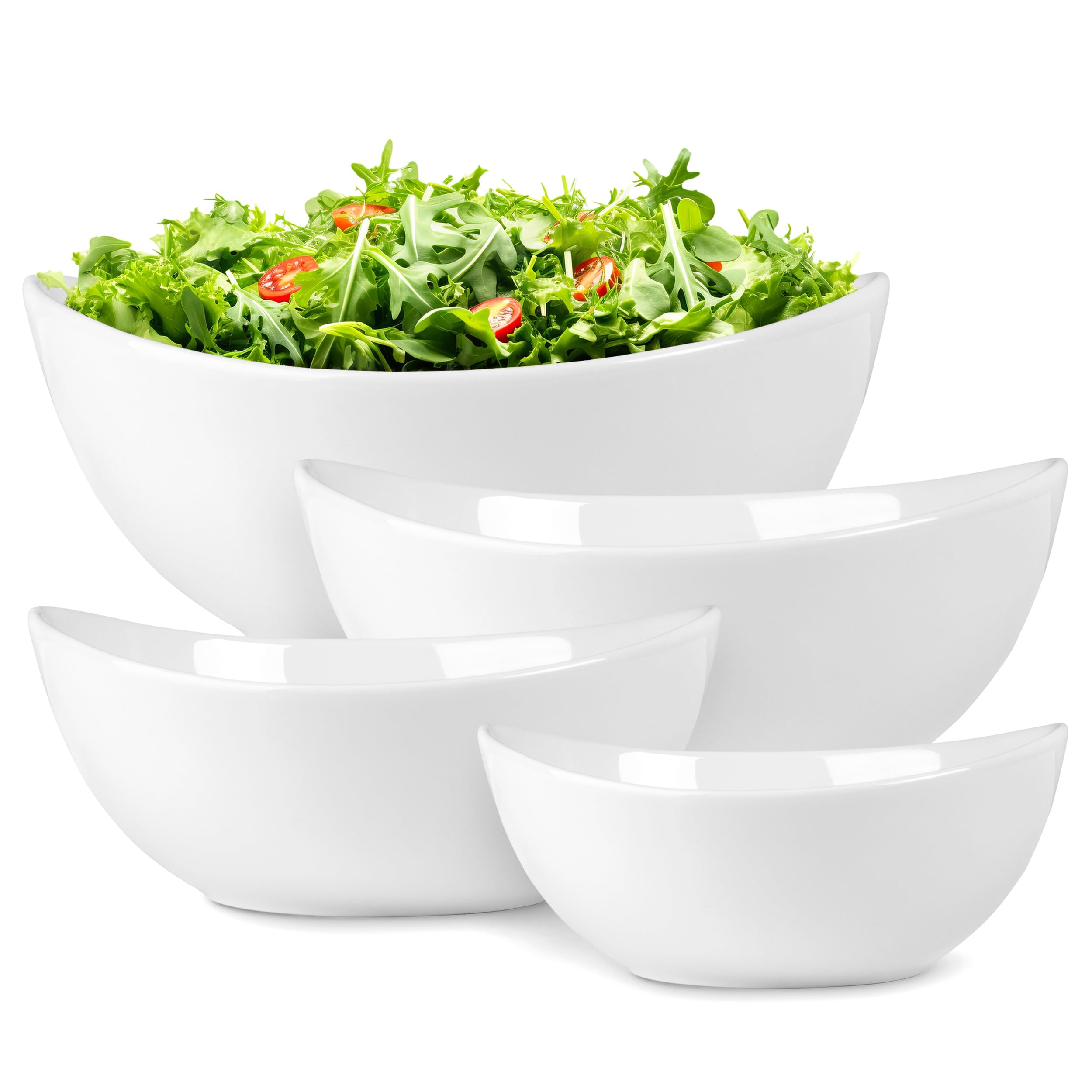 Home Beets 10oz white ceramic serving bowl for salads and sides.