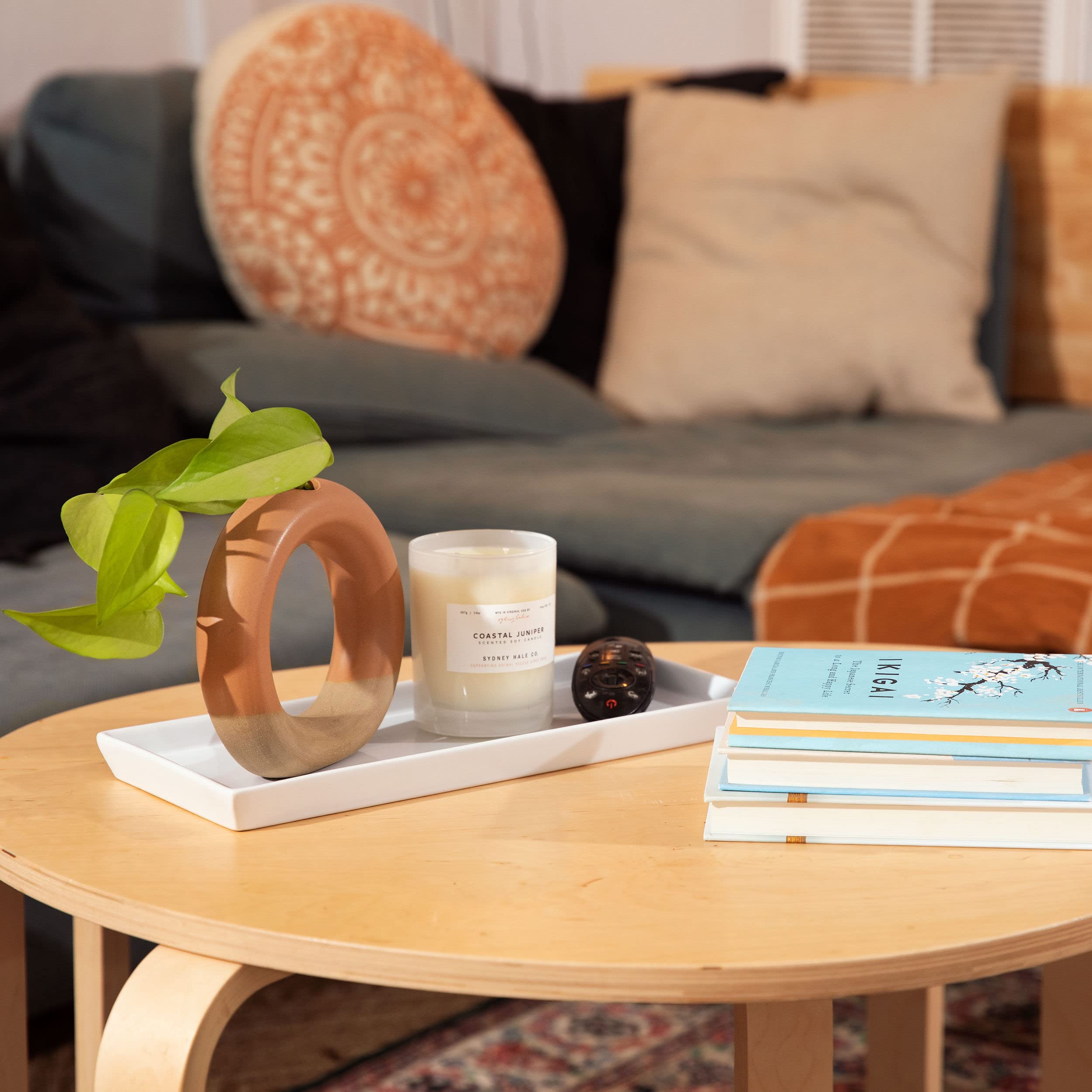 Home Beets white ceramic serving platter ideal for cheese boards, fruits, and sushi platters.