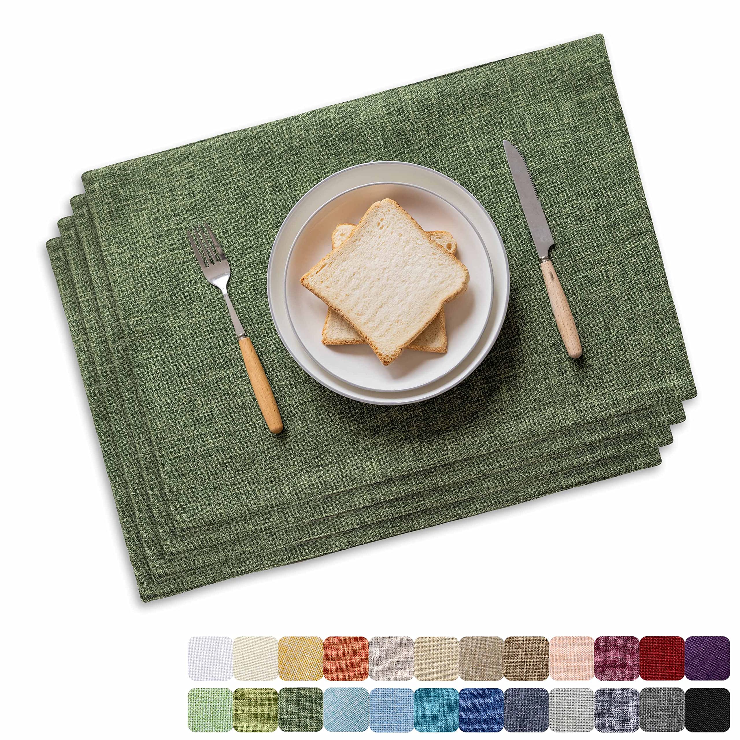 Home Brilliant placemats close-up of double-layered faux linen burlap