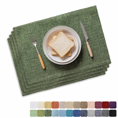 Home Brilliant placemats close-up of double-layered faux linen burlap