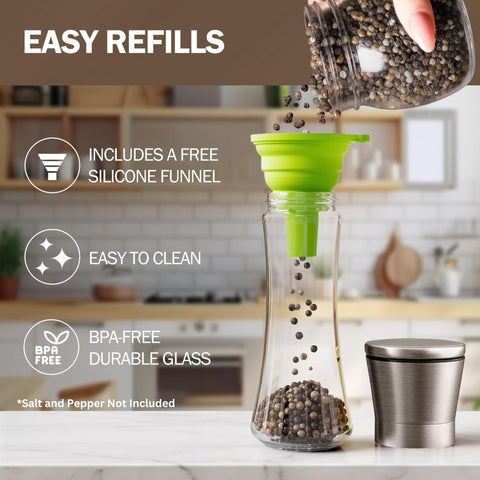 Refillable 6 oz capacity reduces frequent trips to the pantry.