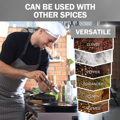 HOME EC easy to refill 6oz mills reduce refills during cooking.