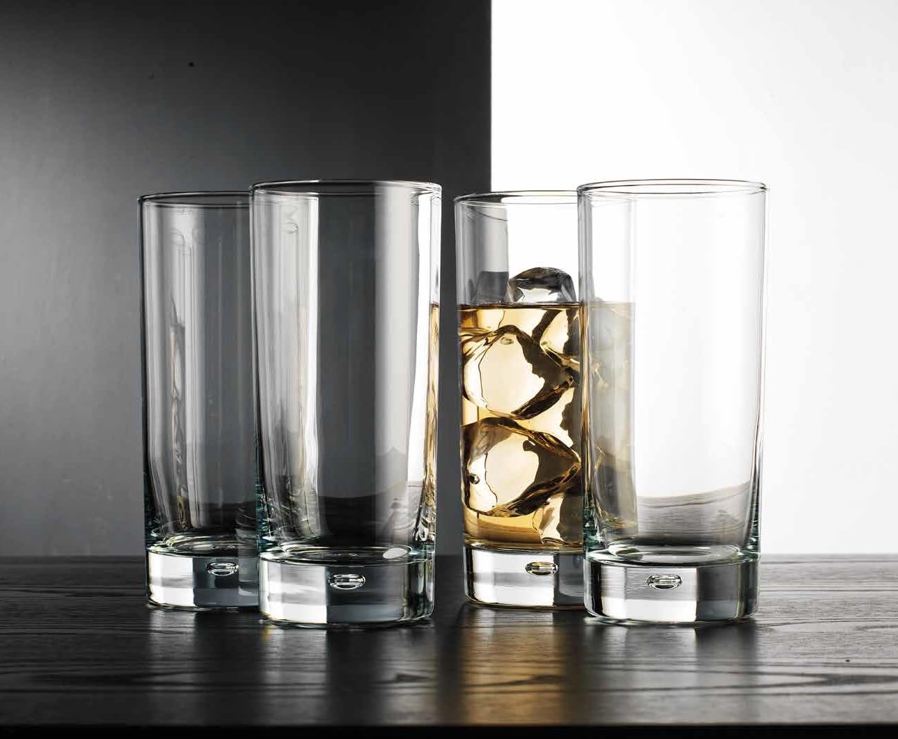 Home Essentials & Beyond clear glass with an elegant look.
