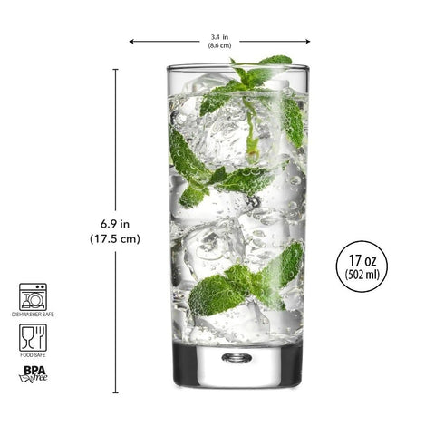 Home Essentials & Beyond red series highball glass, perfect for cocktails and lemonade.