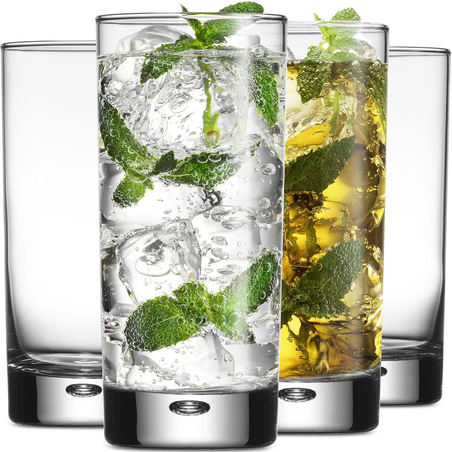 Home Essentials & Beyond highball glasses set, top view, ideal for stylish entertaining.