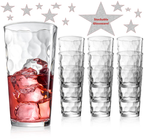 Shadow geometric pattern created by the highball glass design.