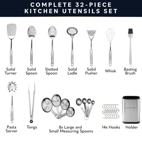 Home Hero heat-resistant silicone utensils for nonstick cookware, safe high-heat cooking