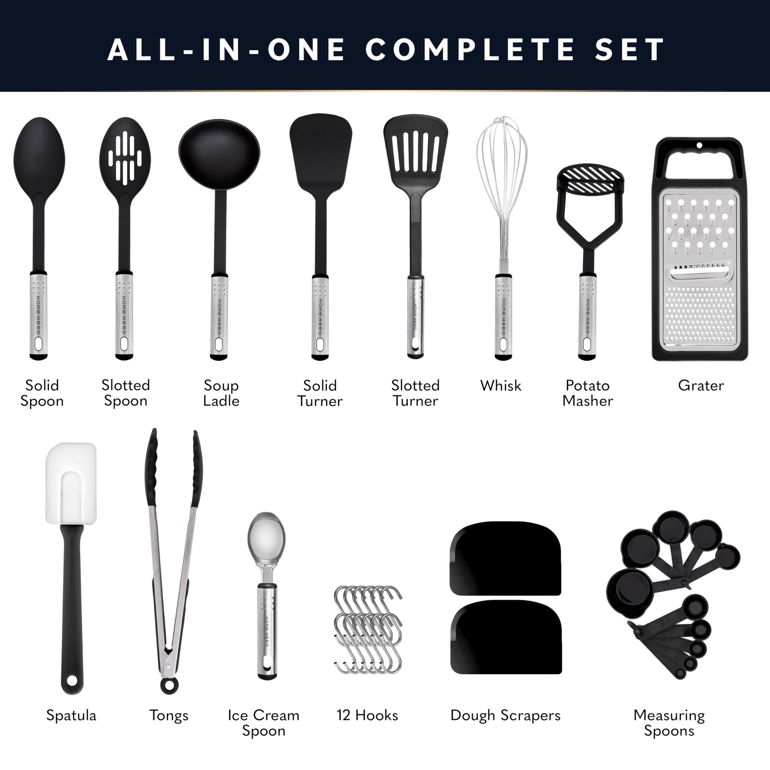 Home Hero nylon-head spatulas protect non-stick cookware from scratches.