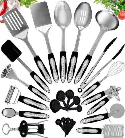 Home Hero utensils set stainless steel for durable everyday cooking tasks.