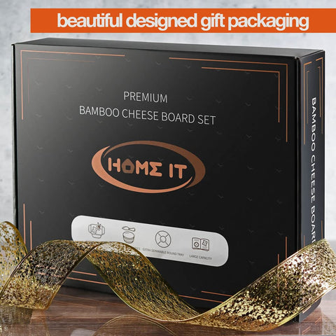 HOME IT round charcuterie board ideal for appetizer stations and shareable spreads